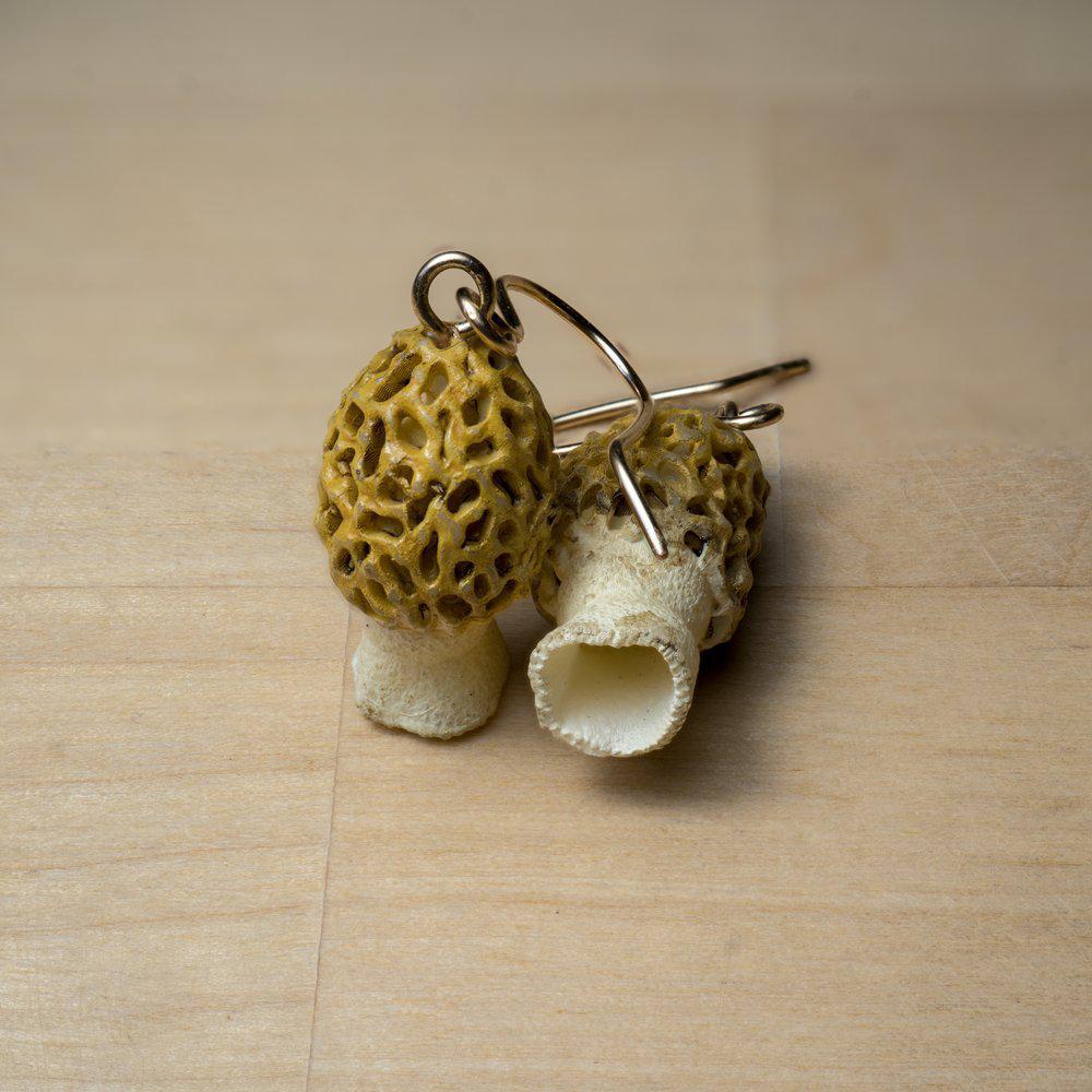 Yellow Morel Dangle Earrings