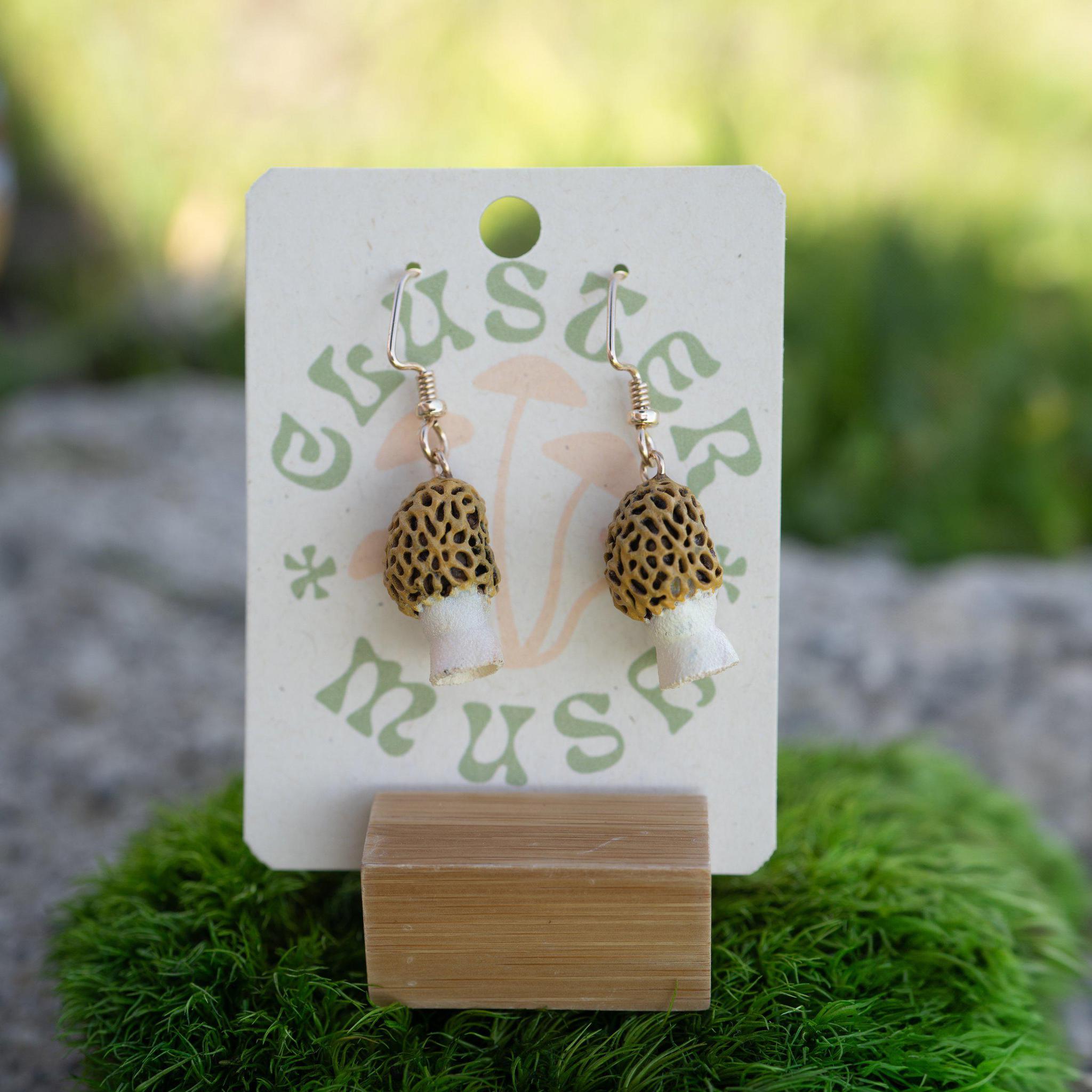 Yellow Morel Dangle Earrings