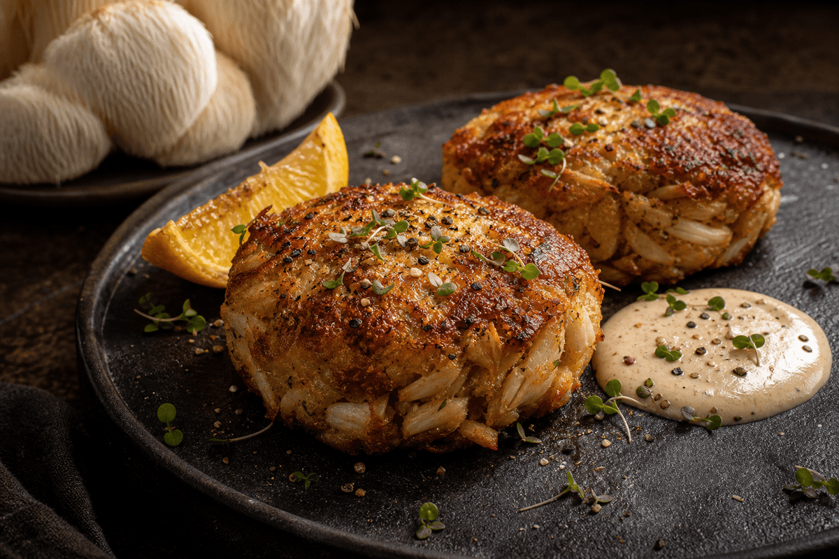 Lion's Mane Crab Cakes